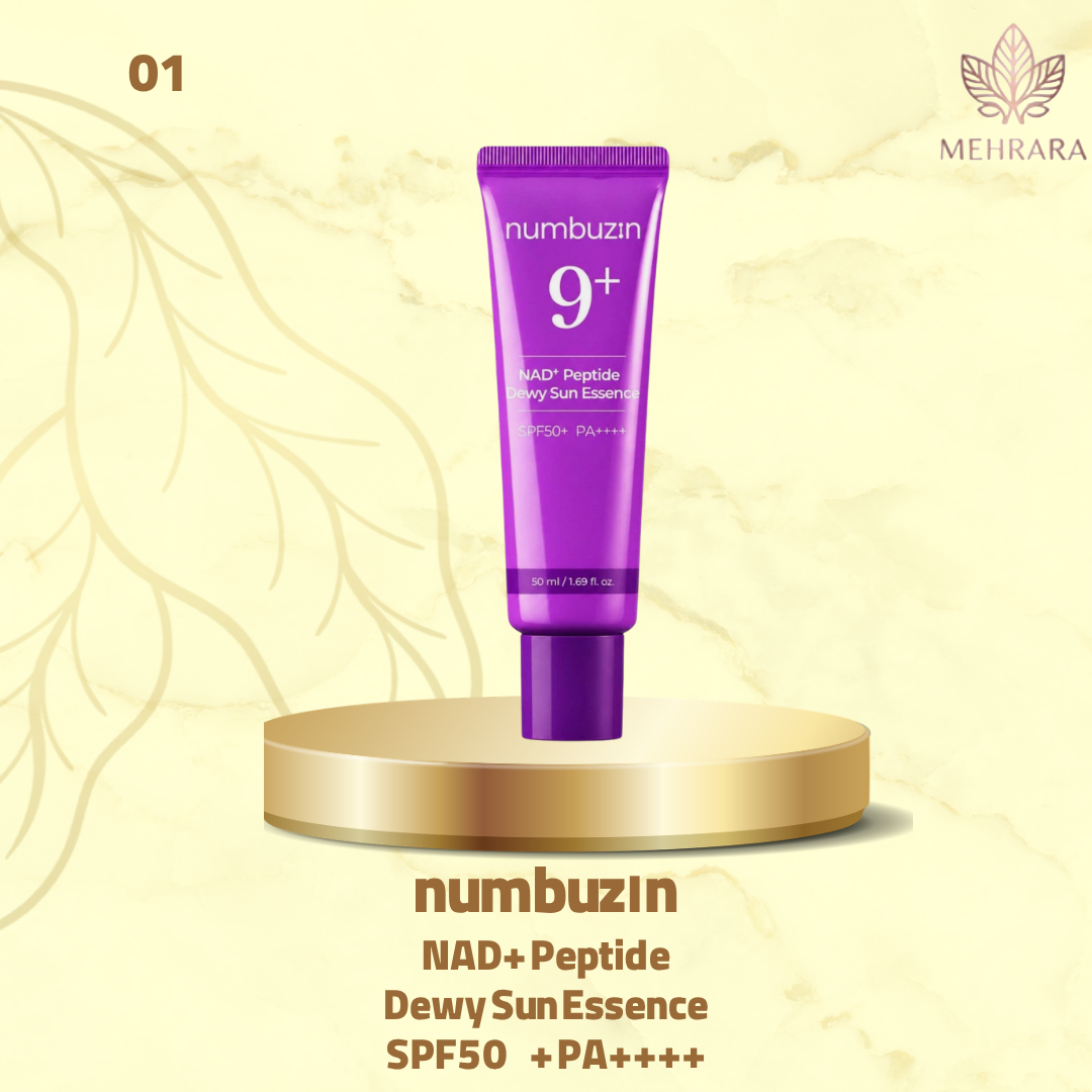 IMG_7074 كرم ضدآفتاب بي رنگ دست،صورت،دورچشم نامبوزین SPF 50 مدل No.9 اnumbuzin NAD+ peptide dewy sunEssence SPF50 +PA - تصویر 1