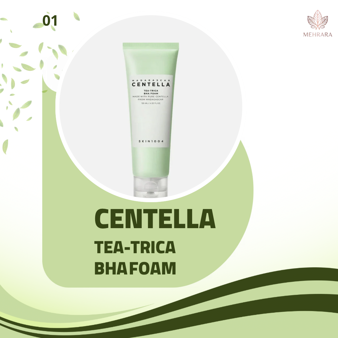 White And Green Modern Skincare Product Promotion Instagram Feed Ad - 1 فوم شستشوی لایه بردار ضدجوش تی تریکا اسکین 1004 حجم 125 میلی لیتر Skin 1004 Madagascar Centella Tea Trica BHA Foam 125 ML - تصویر 1